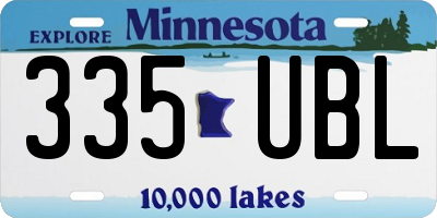 MN license plate 335UBL