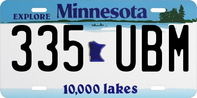 MN license plate 335UBM