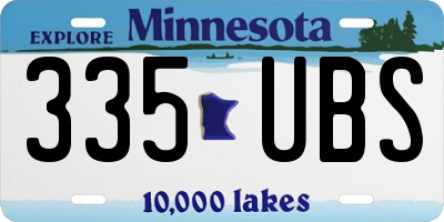 MN license plate 335UBS