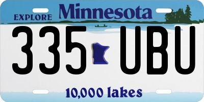 MN license plate 335UBU
