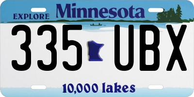 MN license plate 335UBX