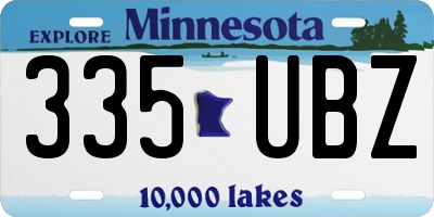 MN license plate 335UBZ