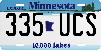 MN license plate 335UCS