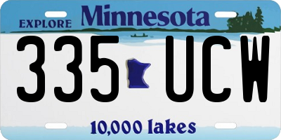 MN license plate 335UCW