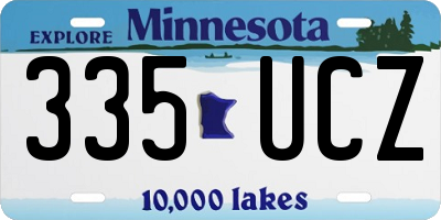 MN license plate 335UCZ