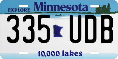 MN license plate 335UDB