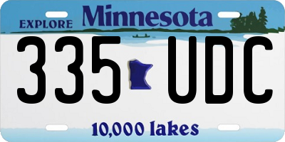 MN license plate 335UDC