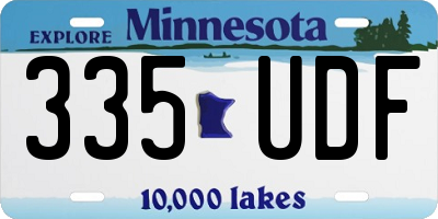 MN license plate 335UDF