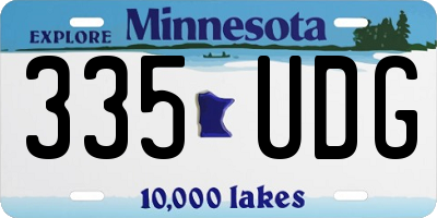 MN license plate 335UDG