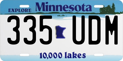 MN license plate 335UDM