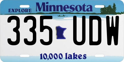 MN license plate 335UDW