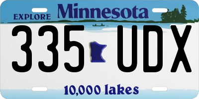 MN license plate 335UDX