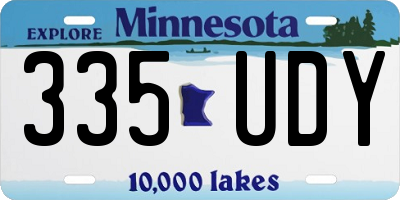 MN license plate 335UDY