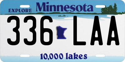 MN license plate 336LAA