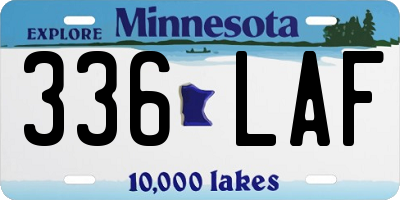 MN license plate 336LAF