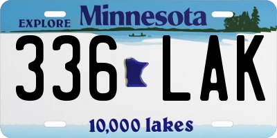 MN license plate 336LAK