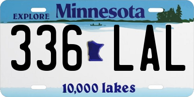 MN license plate 336LAL