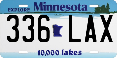 MN license plate 336LAX