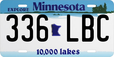 MN license plate 336LBC