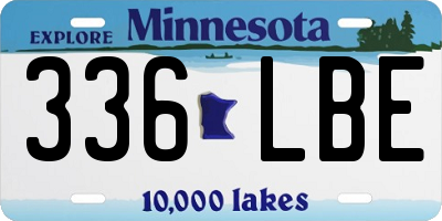 MN license plate 336LBE