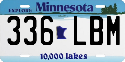 MN license plate 336LBM