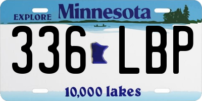 MN license plate 336LBP