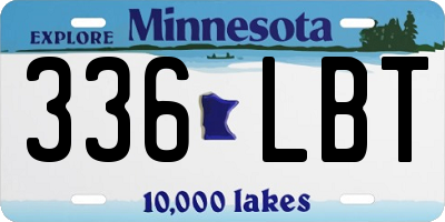 MN license plate 336LBT