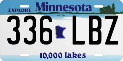 MN license plate 336LBZ