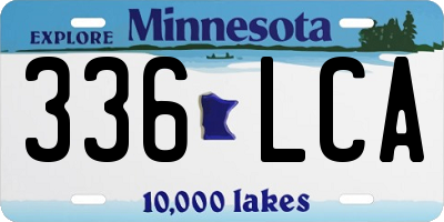MN license plate 336LCA