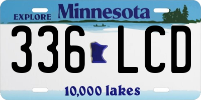 MN license plate 336LCD