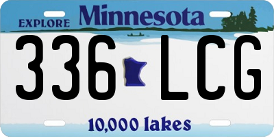 MN license plate 336LCG