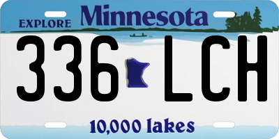 MN license plate 336LCH