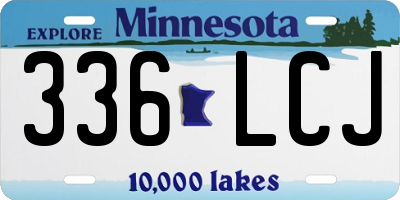 MN license plate 336LCJ