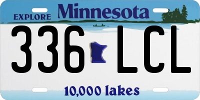 MN license plate 336LCL