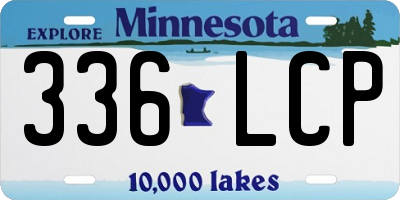 MN license plate 336LCP