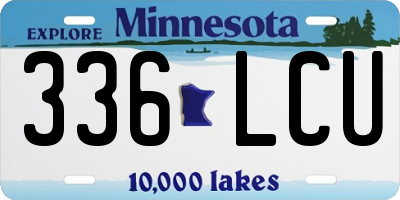 MN license plate 336LCU