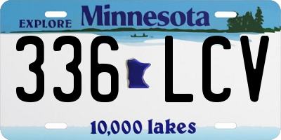 MN license plate 336LCV