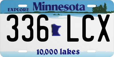 MN license plate 336LCX