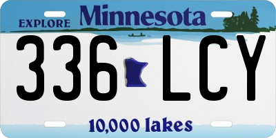 MN license plate 336LCY