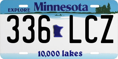 MN license plate 336LCZ