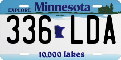 MN license plate 336LDA
