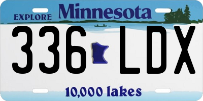MN license plate 336LDX