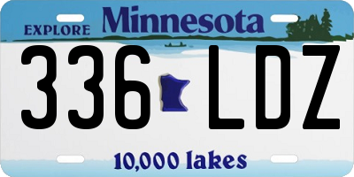 MN license plate 336LDZ