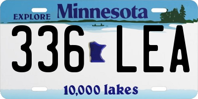 MN license plate 336LEA