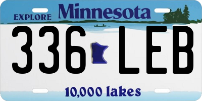 MN license plate 336LEB
