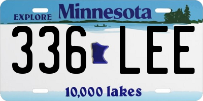 MN license plate 336LEE