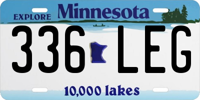MN license plate 336LEG