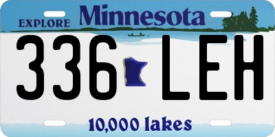 MN license plate 336LEH