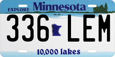 MN license plate 336LEM