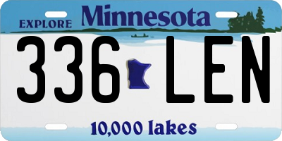 MN license plate 336LEN